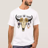 HALLOWEEN BOHO EVIL EYE WITCH BITTE SKULL T-Shirt (Vorderseite)