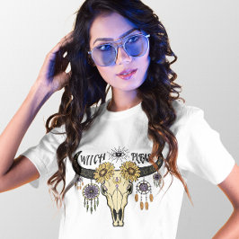 HALLOWEEN BOHO EVIL EYE WITCH BITTE SKULL T-Shirt