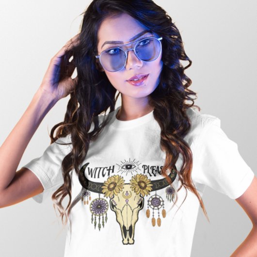 HALLOWEEN BOHO EVIL EYE WITCH BITTE SKULL T-Shirt