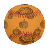 Halloween boho Zentangle ® inspirierter Kürbisherb Baseball (Vorderseite)