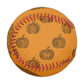 Halloween boho Zentangle ® inspirierter Kürbisherb Baseball (Vorderseite Links)