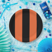 Halloween Bold Orange & Black Stripes Geometrie Pappteller (Party)