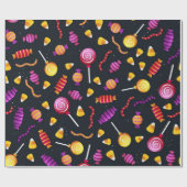 Halloween-Bonbmuster Geschenkpapier (Flach)