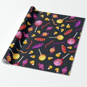 Halloween-Bonbmuster Geschenkpapier