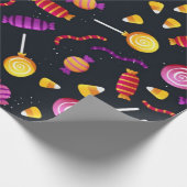 Halloween-Bonbmuster Geschenkpapier (Ecke)