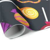 Halloween-Bonbmuster Geschenkpapier (Rolleneckpunkt)