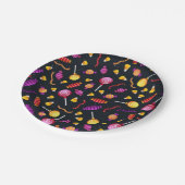 Halloween-Bonbmuster Pappteller (Schrägansicht)