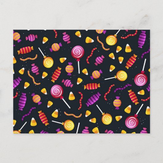 Halloween-Bonbmuster Postkarte (Vorderseite)