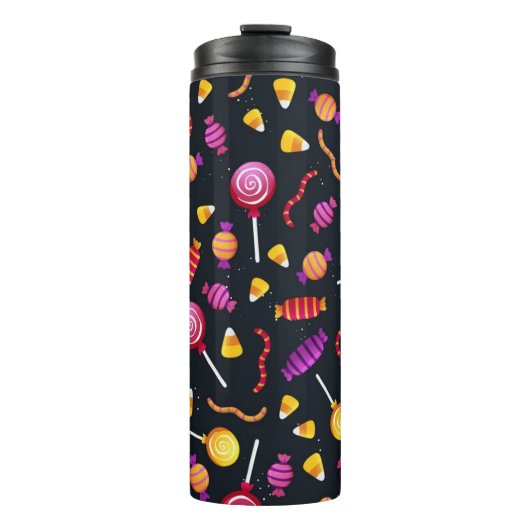 Halloween-Bonbmuster Thermosbecher (Vorderseite)