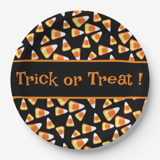 Halloween-Bonbons, lustige Leckereien mit Süßigkei Pappteller (Vorderseite)