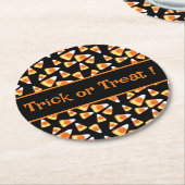 Halloween-Bonbons, lustige Leckereien mit Süßigkei Runder Pappuntersetzer (Angewinkelt)