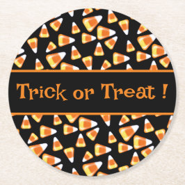 Halloween-Bonbons, lustige Leckereien mit Süßigkei Runder Pappuntersetzer