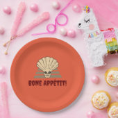 Halloween Bone Appétit! Orangenskelett Pappteller (Party)