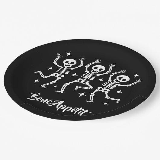 Halloween Bone Appetit Pappteller (Schrägansicht)