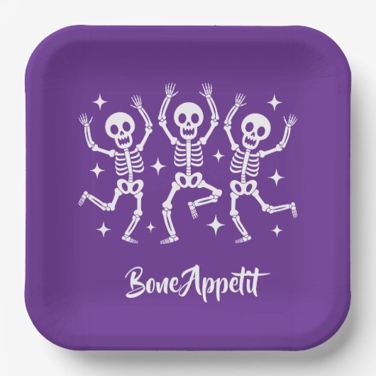 Halloween Bone Appetit Pappteller (Vorderseite)