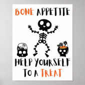 Halloween Bone Appetit Skelett gruselig Bonbons Tü Poster (Vorne)
