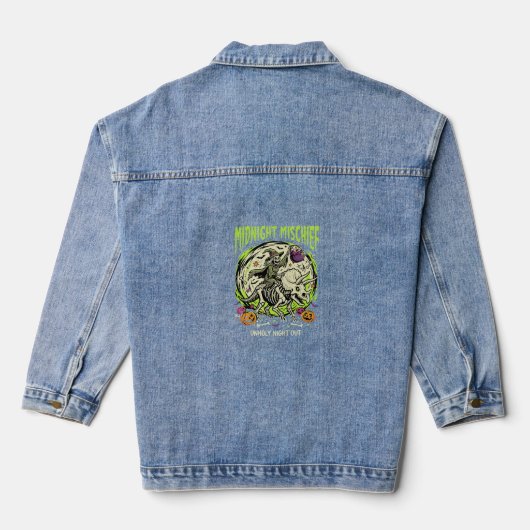Halloween Bone Rider Unfug Jeansjacke (Rückseite)