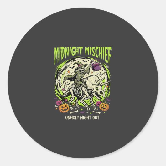 Halloween Bone Rider Unfug Runder Aufkleber (Vorderseite)
