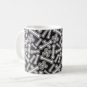 Halloween Bones Pattern Kaffeetasse (Vorderseite Links)