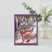 Halloween Bonfire mit Bären und Brownies Postkarte (Stehend Vorderseite)