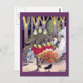 Halloween Bonfire mit Bären und Brownies Postkarte (Vorne/Hinten)