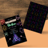 Halloween Bonfire Neon Spooky Night Costume Party Einladung