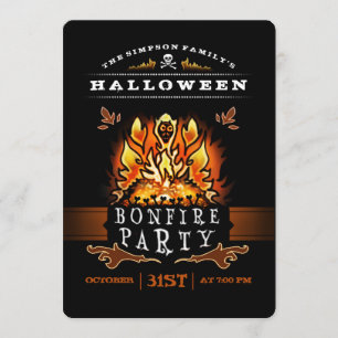 Halloween-Bonfire-Party Einladung