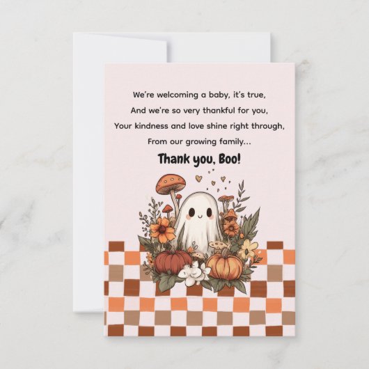 Halloween, Boo Baby Dusche Dankeskarte (Vorderseite)