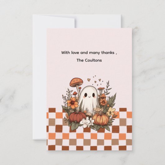 Halloween, Boo Baby Dusche Dankeskarte (Rückseite)