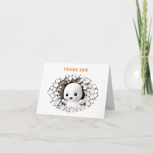 Halloween Boo Babydusche Danke Karte (Vorderseite)