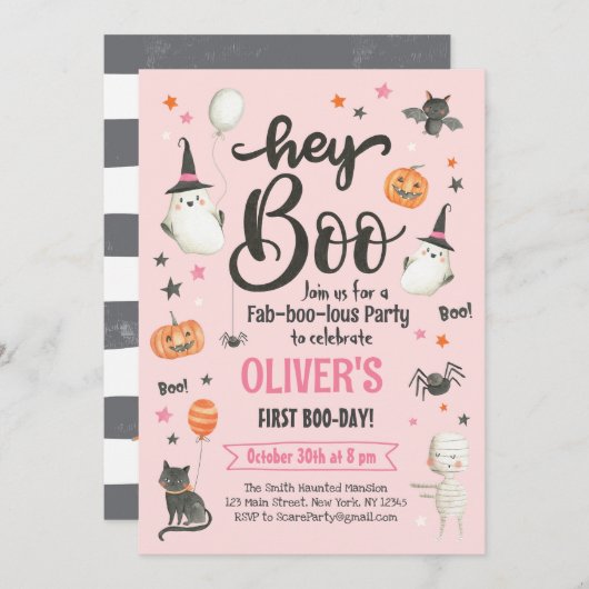 Halloween Boo Bash Einladung Kostüm Party-Spooky (Vorne/Hinten)