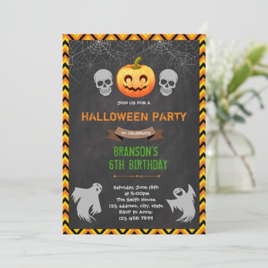 Halloween Boo bash Party Einladung (Stehend Vorderseite)