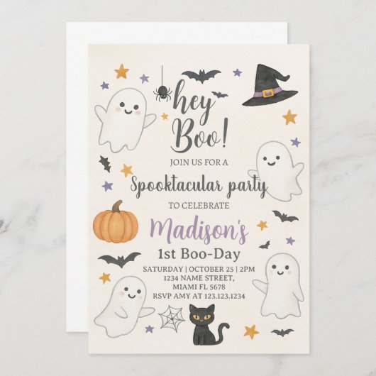 Halloween Boo Bash Spooktacular Party Einladung (Vorne/Hinten)