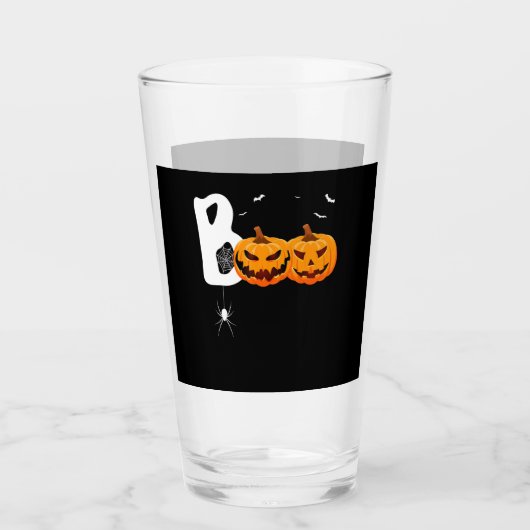 Halloween Boo Beängstigend Pumpkins Spider Trick o Glas (Vorderseite)