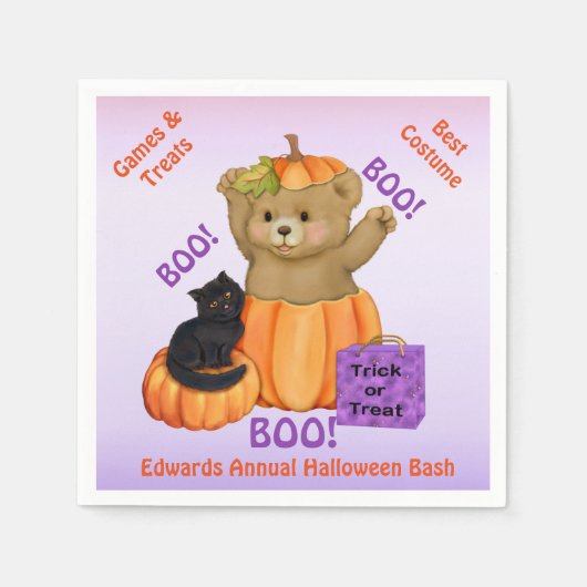 Halloween Boo Bear Serviette (Vorderseite)