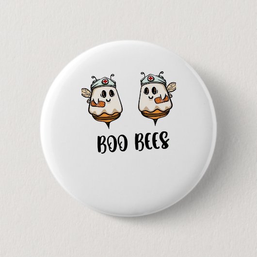 Halloween Boo Bees Nurse Classic T - Shirt Button (Vorderseite)