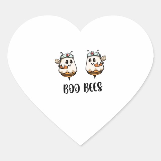 Halloween Boo Bees Nurse Classic T - Shirt Herz-Aufkleber (Vorderseite)