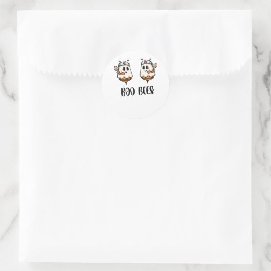 Halloween Boo Bees Nurse Classic T - Shirt Runder Aufkleber (Tasche)