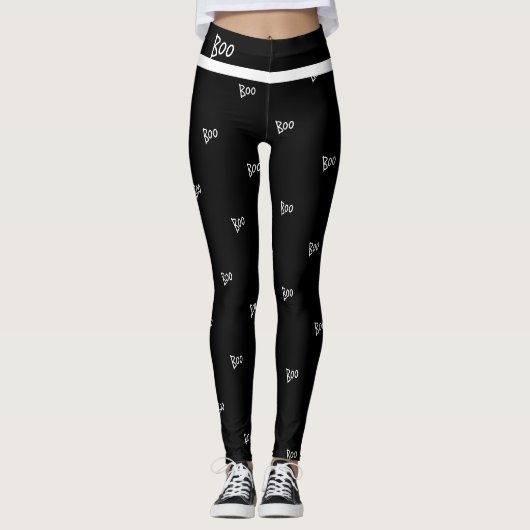 Halloween boo black and white leggings (Vorderseite)