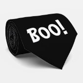 HALLOWEEN BOO BLACK KRAWATTE (Gerollt)