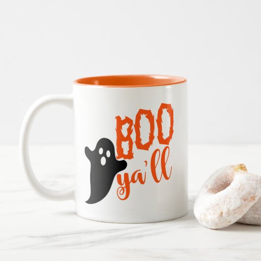 Halloween Boo Coffee Mug Zweifarbige Tasse (Mit Donut)