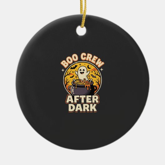 Halloween Boo Crew Abzeichen Keramik Ornament (Vorne)