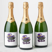 Halloween Boo Crew Classic T - Shirt Schaumweinetikett (Flaschen)