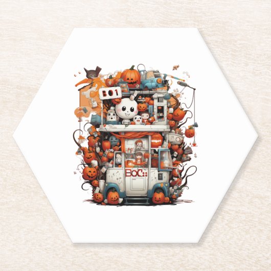 Halloween Boo Crew Emergency Ghost Car Untersetzer (Vorderseite)