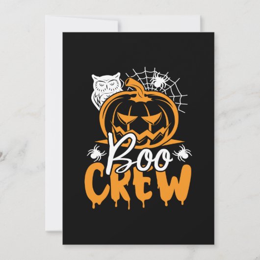 Halloween Boo Crew Geburtstag Einladung (Vorderseite)