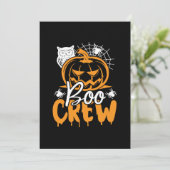 Halloween Boo Crew Geburtstag Einladung (Stehend Vorderseite)