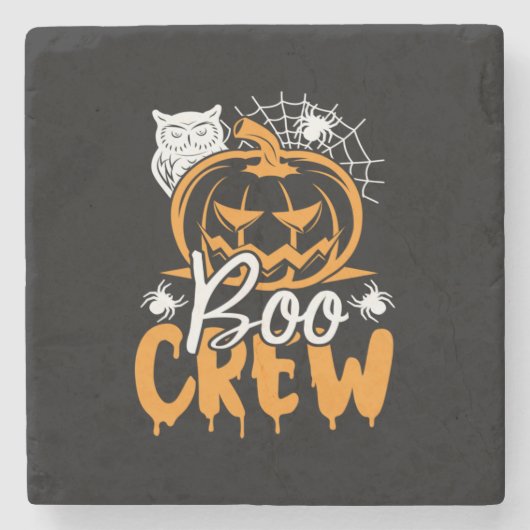 Halloween Boo Crew Geburtstag Steinuntersetzer (Vorderseite)