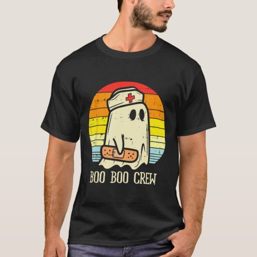 Halloween Boo Crew Ghost Nurse Retro Halloween T-Shirt (Vorderseite)