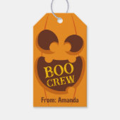 Halloween Boo Crew Pumpkin Spooky Retro-Gesicht Geschenkanhänger (Vorderseite)