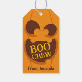 Halloween Boo Crew Pumpkin Spooky Retro-Gesicht Geschenkanhänger (Rückseite)